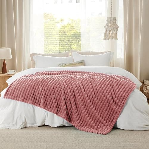 Bedsure GentleSoft Dusty Pink Twin XL Blanket for Bed - Cozy Soft Blankets for Women, Cute Small Fleece Throws for Girls, Birthday Gifts for Women Decor Gifts for Mom, 66x90 Inches thumbnail 6