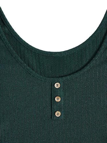 SOLY HUX Women's Button Front Ribbed Knit Tank Top and Shorts Pajama Set Sleepwear Lounge Sets thumbnail 3