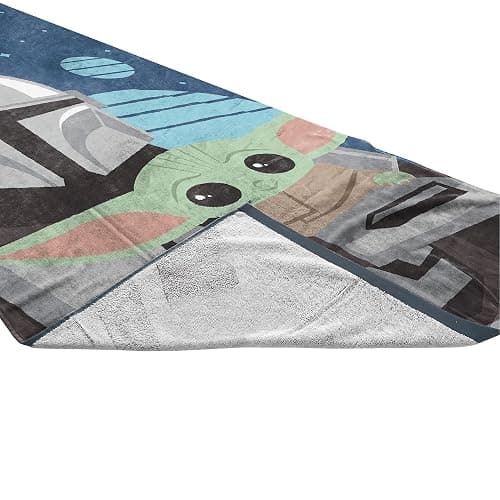 Jay Franco Star Wars The Mandalorian He's with Me Bath/Pool/Beach Towel - Super Soft & Absorbent Fade Resistant Cotton Towel Features Grogu/Baby Yoda, Measures 28 x 58 inches thumbnail 4