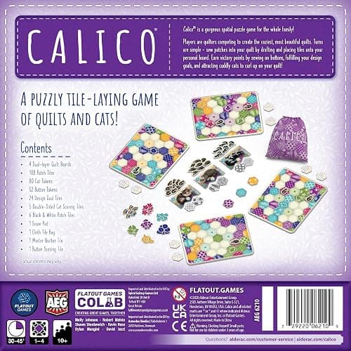 AEG & Flatout Games | Calico - Award Winning Board Game for the Whole Family | From the Creators of Cascadia | Easy to Learn | Quick to Play | Make Quilts and Attract Cats! | Ages 10 and up thumbnail 3