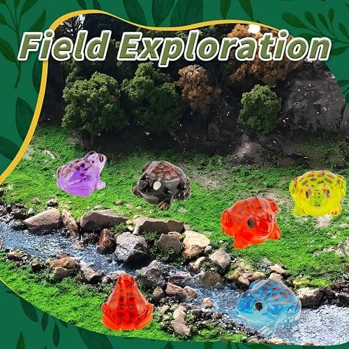 Exasinine 50Pcs Luminous Mini Resin Frog 10 Colors Miniature Frog Figurines Tiny Animals for Crafts Fairy Garden Micro Moss Landscape Aquarium thumbnail 7