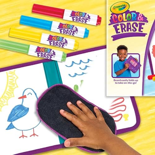 Crayola Color & Erase Drawing Board for Kids, Travel Coloring Kit, Drawing Toy, Toddler Coloring Set, Gift for Kids, 3+ thumbnail 6