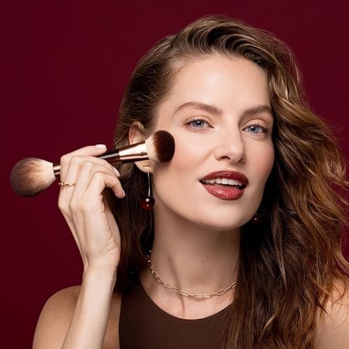 Real Techniques Cherry On Top It’s All Blush Brush, Dual-Ended & Multipurpose Makeup Brush for, Powder, Liquid & Cream Blush, Synthetic Bristles, Vegan & Cruelty-Free Face Brush, 1 Count thumbnail 3
