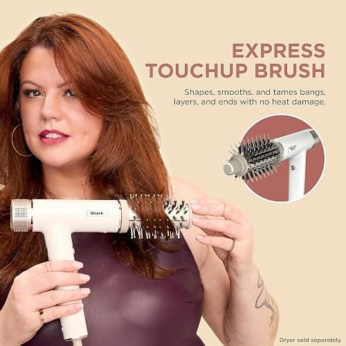 Shark XSKHD3RRBA SpeedStyle Express Touchup Brush, Attachment for Shark SpeedStyle Blow Dryers (Work with HD3xx Series only), Hair Drying & Styling Tool, for Shaping Bangs, for All Hair Types, Stone thumbnail 2