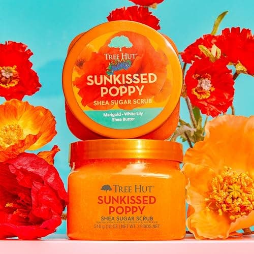Tree Hut Sunkissed Poppy Shea Sugar Scrub, Exfoliating, Hydrating & Moisturizing Body Scrub with Shea Butter & Nourishing Essential Oils, Smooth & Soften Skin, 18 oz thumbnail 5