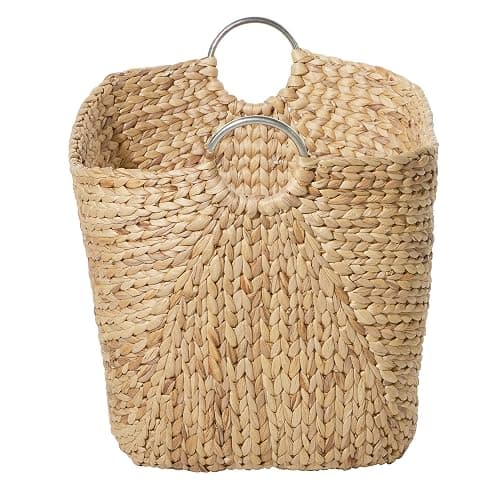 Deco 79 Seagrass Handmade Decorative and Functional Storage Basket Large Woven Basket Organizer with Ring Metal Handles, Basket for Storage 21" x 17" x 19", Brown thumbnail 11