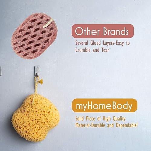 myHomeBody Bath Sponge, Foam Loofah, Body Scrubber for Bathing, Exfoliating Shower Pouf for Shower – Large Size, Lots of Lather, Curvy, 3 Pack thumbnail 8