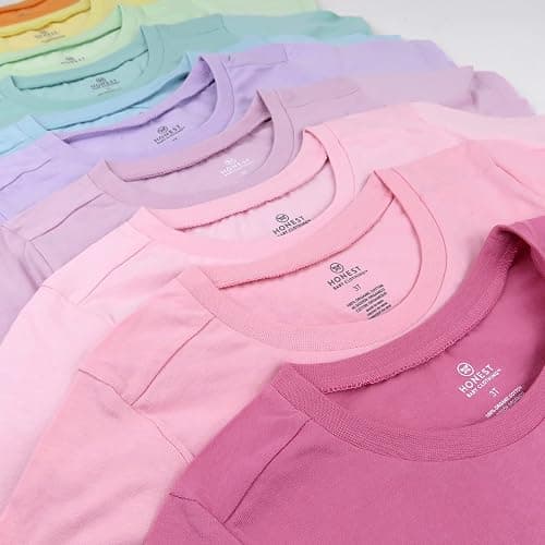 HonestBaby 10-Pack Long Sleeve T Shirts 100% Organic Cotton for Toddler, Boys, Girls thumbnail 3