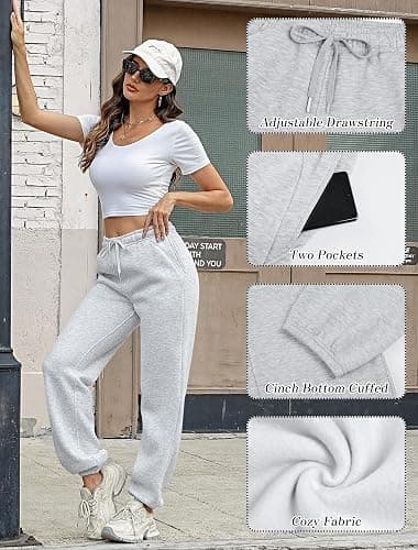 Cyenaly Women Sweatpants Baggy Lounge Pants Fleece Lined Sweat Pant Workout Active Joggers with Pockets Fall Clothes 2025 thumbnail 4