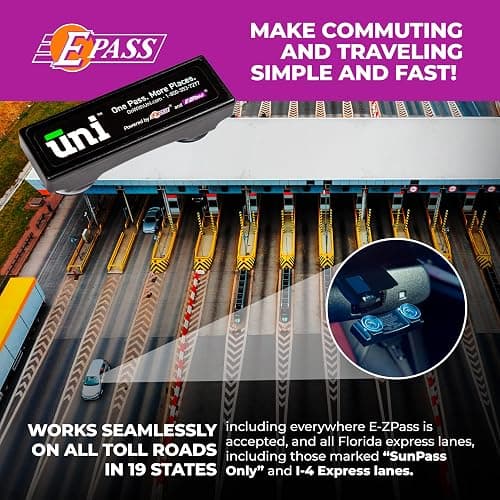 E-PASS Uni Prepaid Portable Toll Pass Works in 19 States Including FL, GA, NC, VA, WV, MD, DE, NJ, NY, PA, MA, RI, NH, ME, OH, IN, IL, KY, and MN – Black thumbnail 7