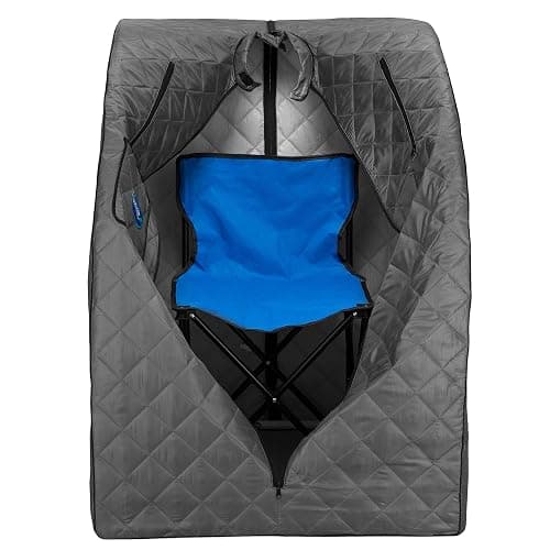 Durasage Lightweight Portable Personal Steam Sauna Spa - 800W Steam Generator, 60-Min Timer, Zippered Access, Single Front Pocket, Foldable Frame & Chair - Indoor Use, at-Home Relaxation Kit thumbnail 4