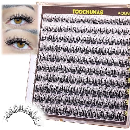 Fairy Lash Clusters 9-12mm Wispy Eyelash Clusters 160pcs Natural Cluster Eyelash Extensions CC Curve Individual Lashes Natural Look Short Thin Band Eyelashes Clusters by TOOCHUNAG thumbnail 6