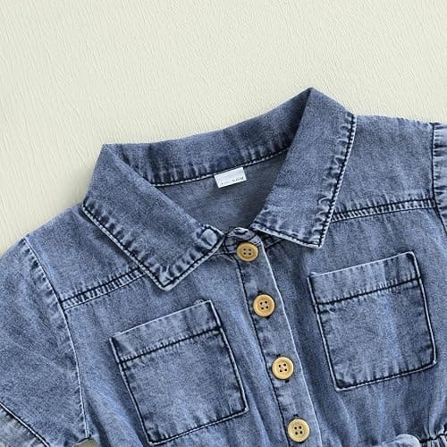 Ledy Champswiin Summer Toddler Girl Jumpsuit Shorts Little Girl Overalls Clothes Baby Jean Romper Jumpsuit One Piece Outfit thumbnail 5