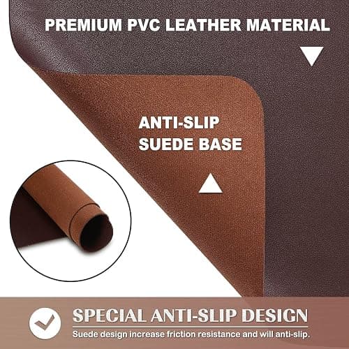 K KNODEL Non-Slip Desk Mat, Desk Pad, Desk Blotter, Desktop Mat for Desk, Large Desk Protector, Office Computer and Laptop Mat for Desk (31.5"x15.7", Brown) thumbnail 4
