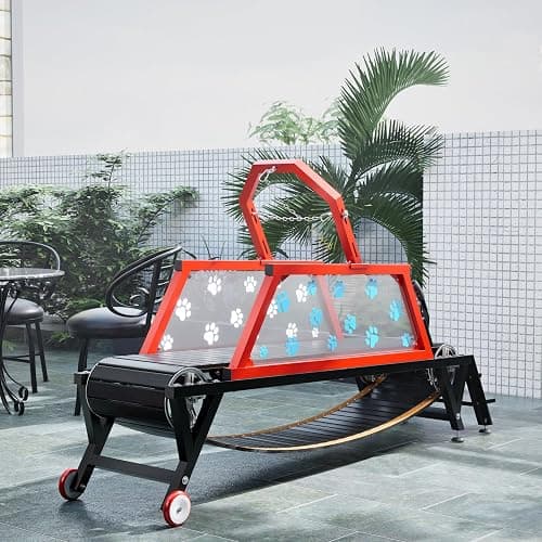 Dog Treadmill Heavy Duty Indoor Slatmill for Dogs with Brake Easy to Move Running Machine for Pet Jogging Non-Electric Exercise Equipment to Keep Fit and Healthy for Large & Medium Dogs thumbnail 8