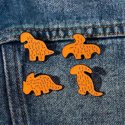 Dinosaur Chicken Nugget Enamel pin for Women Men Lapel Brooch Badge Pin for Backpack Bag thumbnail 5