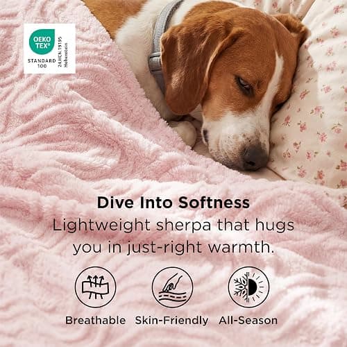Bedsure GentleSoft Pink Throw Blankets for Women - Super Soft Cozy Christmas Blankets for Girls, Fluffy Fleece Throw for Couch, Pink Christmas Decor Aesthetic Gifts for Women, 50x60 Inches thumbnail 6