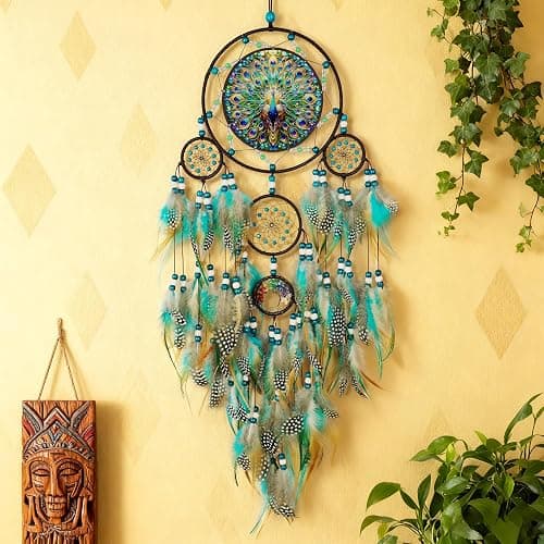 Large Dream Catchers,Dream Catchers for Adults,Dream Catcher Wall Hangings,Peacock Suncatcher,Stained Ornament,Gifts for Women,Lovers,Couple,Friend,Bestie thumbnail 5