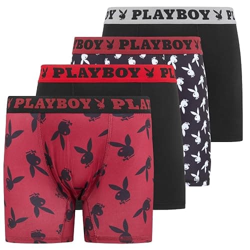 Playboy Mens Underwear 4 Pack Boxers for Men Gifts for Men Boxer Briefs - Image 1