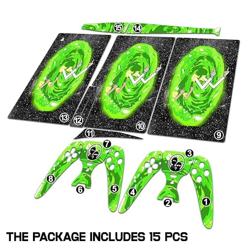Skin Sticker for Game Console 5 Cover - Funny Portal, Compatible with Both Disc Edition & Digital Edition (not Slim Ver) - 2 Controller Skins & Console Skin - No Bubble, Full Protection, Removable thumbnail 2