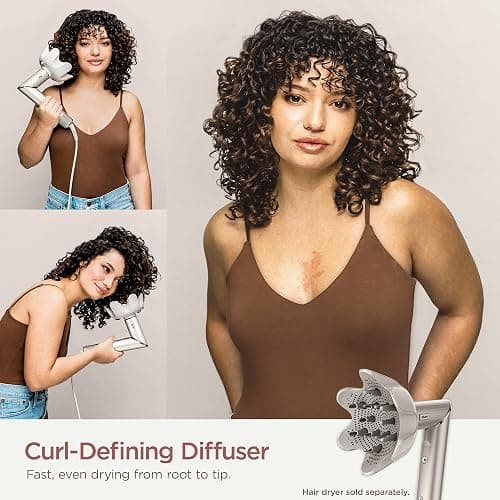 Shark XSKHD4DA FlexStyle Curl-Defining Diffuser, Attachment for Shark FlexStyle Blow Dryers, Styling Tool for Wavy, Curly, and Coily Hair, Enhance Natural Curls, Extendable Prongs, Stone thumbnail 2