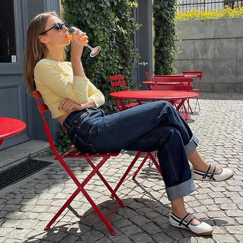 Tigeridea Fashion Sneakers for Women Mary Jane Sneakerina Ballet Sneakers Comfortable Ballet Flat Two Strap Flat Shoes thumbnail 8
