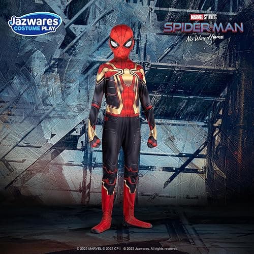 MARVEL Integrated Spider-Man Official Youth Deluxe Zentai Costume - Stretch Spandex with Hidden Zippers and Wrist Slits thumbnail 6