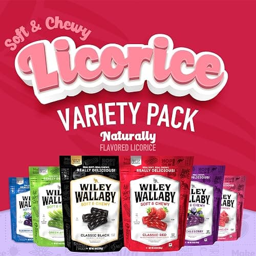 Wiley Wallaby Licorice 10 Ounce Classic Gourmet Australian Style Soft & Chewy Licorice Candy Variety Pack Twists, 6 Pack thumbnail 3