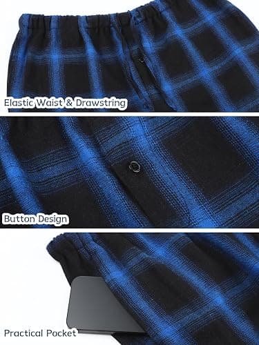Motarto Men's Pajama Pants Flannel Plaid Pajama Sleep & Lounge PJ Bottoms Warm Sleepwear with Drawstring Pockets thumbnail 3