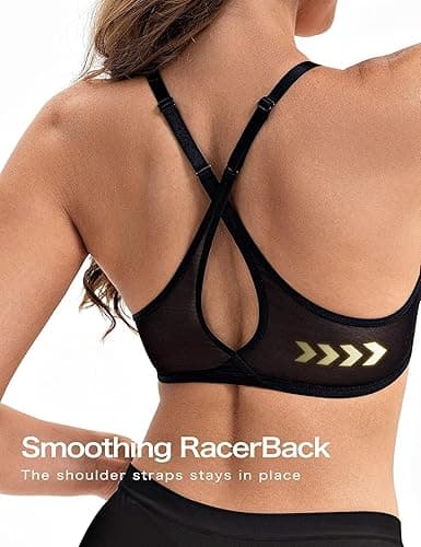 Deyllo Women's Front Closure Sexy See-Through Underwire Bra Sheer Unlined Racerback Bra for Everyday - 32B - Black thumbnail 3