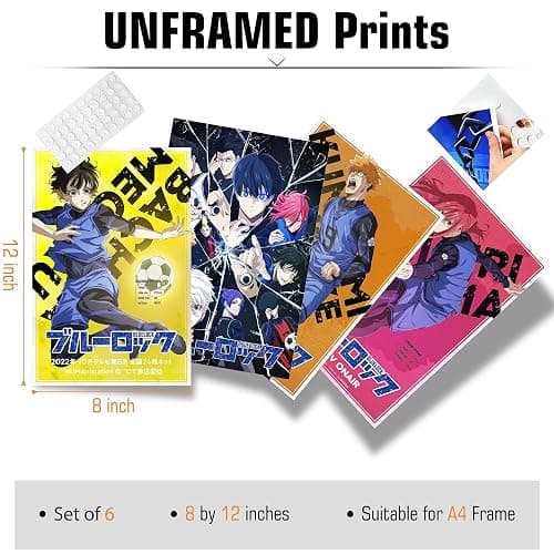 GaVik Blue Lock Poster Anime Posters for Room Aesthetic Print Set of 6 Wall Art for Girl and Boy Teens Dorm Decor 8 in x12 in Unframed thumbnail 2