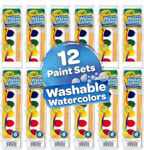 Crayola Washable Watercolor Paint Sets for Kids & Teachers (12ct), Bulk Classroom School Supplies for Preschool & Kindergarten, Wishlist Essentials, Crafting Activities for Toddlers thumbnail 3