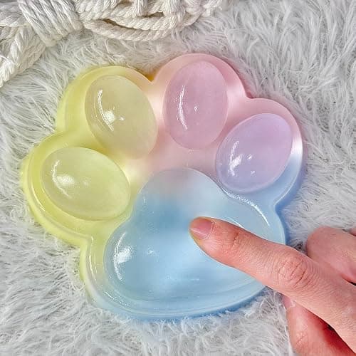 Pawfect Tail Big Taba Squishy Cat Paw, 5 in Large Paw Squeeze Toy for Stress Relief and Relax, Sticky Squishies Fidget Toys for Party Favors Novelty Things Birthday Gift (Tri-Color) thumbnail 5
