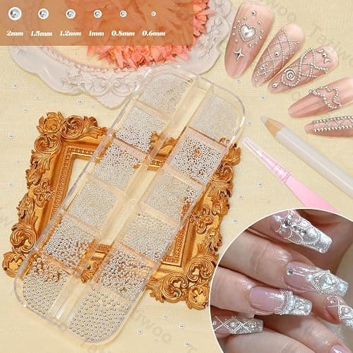3 Boxes Caviar Nail Bead, Metal Nail Beads, Gold Silver Black Nail Beads | 0.6-2mm Round Caviar Nail Beads for Acrylic Nails Art DIY Crafts Embellishment Making thumbnail 4
