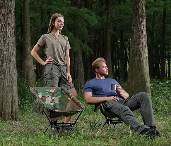 MARCHWAY Lightweight Folding Camping Chair, Portable Foldable Compact for Outdoor Camp, Travel, Beach, Picnic, Festival, Hiking, Backpacking, Supports 330Lbs (Camo) thumbnail 2