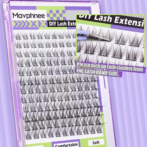 Mavphnee Natural Lash Clusters Wispy Eyelash Extensions C Curl Lash Extension10-16MM Eyelash Clusters 132 Pcs Lash Individuals DIY at Home thumbnail 4