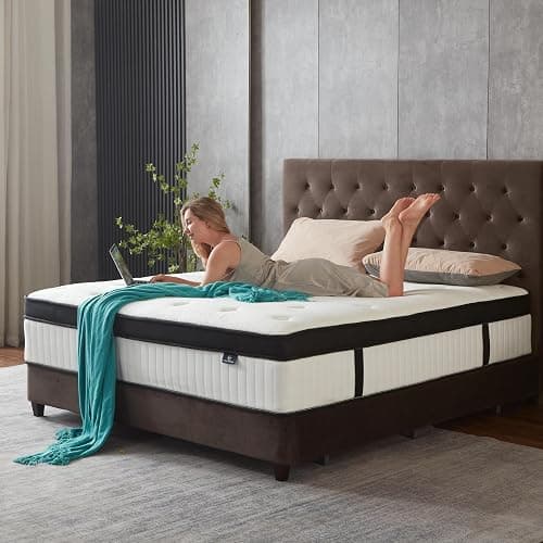 cemtip Full Size Mattress, 12 Inch Hybrid Mattress in a Box, Memory Foam and Pocket Springs, Fiberglass Free, Soft and Breathable, Medium Firm Feel thumbnail 2