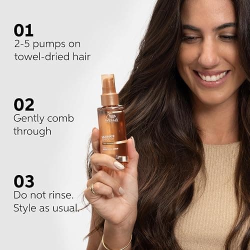 Wella Professionals ULTIMATE SMOOTH Miracle Oil Serum for Dry, Dull & Frizzy Hair | Nourishes, Smooths & Adds a Silky Shine | With Squalane & Omega 9 | Heat Protectant | Color Safe thumbnail 10