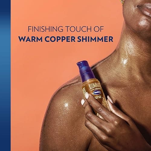 Vaseline Illuminate Me Body Butter & Body Oil - Shimmering Body Bronzer, Hydrating Whipped Organic Shea Butter with 24-Hour Moisture for Melanin-Rich Skin, Radiant Body Glow Oil (2 Piece Set) thumbnail 3