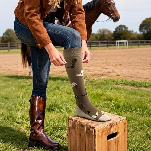 Belloxis Horse Riding Socks Horses Lovers Gifts for Cowgirl Ladies' Equestrian Zocks Gifts thumbnail 4