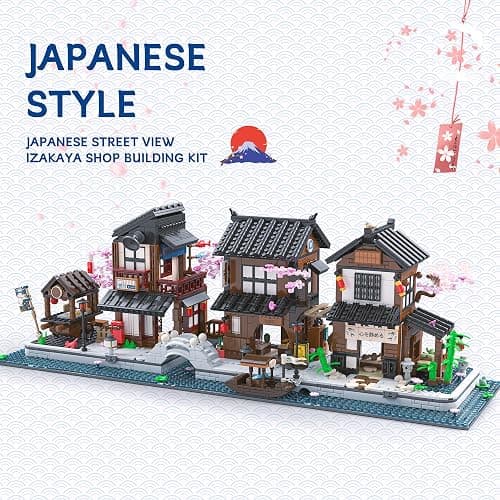Traditional Japanese Cherry Blossom Village Building Set, Sakura Street View Architecture Building Block - Izakaya & Tea House, Collectible Construction Toy Gift for Adults & Anime Fans, 2058Pcs thumbnail 3