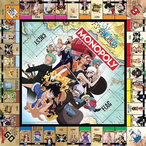 Monopoly: One Piece Edition Board Game | Buy, Sell, Trade with Popular Characters from the Manga & Anime Series | Featuring 9 Miniature Tokens | Officially Licensed Merchandise and Collectible thumbnail 2