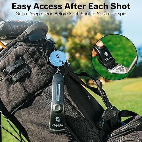 Caddy Splash Golf Club Brush Pro with Water – Heavy Duty Retractable Clip – Push Button for Easy Cleaning – Nylon Bristles – Holds 4 Oz – Golf Accessories for Men – Best Golf Gift – USA Company thumbnail 6