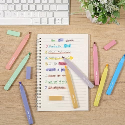 Mr. Pen- Aesthetic Highlighters No Bleed, 8 Pack, Assorted Colors | Chisel Tip, Cute Highlighters Assorted Colors for Journaling, Highlighting, Underlining, Fast Dry, Back to School Supplies thumbnail 2