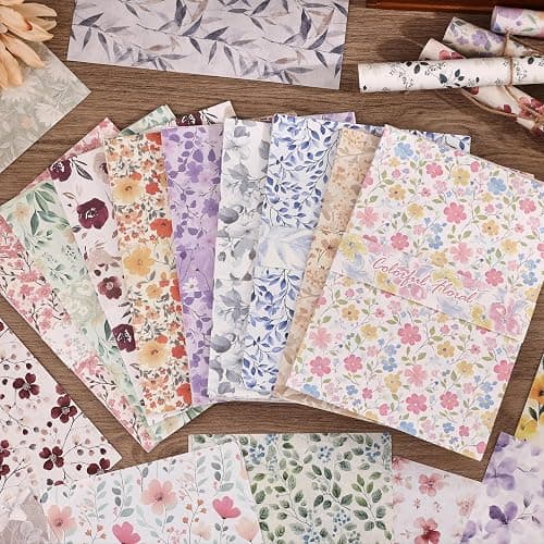 180 Sheets Vintage Floral Scrapbook Paper - 9 Themes Aesthetic Small Flowers Pattern, Decorative Craft DIY Paper Kit for Bullet Journal, Junk Journal Supplies, Collage, Cardmaking 5.5x8 Inch thumbnail 7