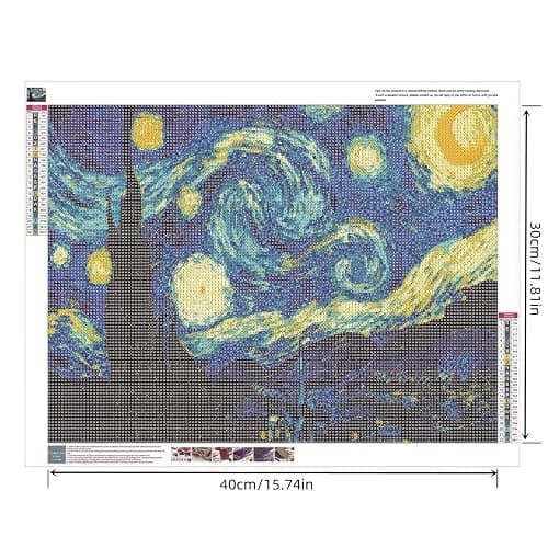 YSCOLOR New DIY 5D Full Diamond Painting Embroidery Van Gogh Starry Night Cross Stitch Kits Abstract Oil Painting Resin Craft Home Decor 11.8X15.8 in/30X40cm thumbnail 2