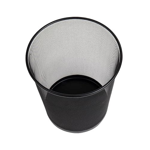 Mind Reader Mesh Trash Can, 16.65L (4.4 gal), Waste Paper Basket, Round, Office, Metal Mesh, 11.5"L x 11.5"W x 13.75"H, Black thumbnail 6