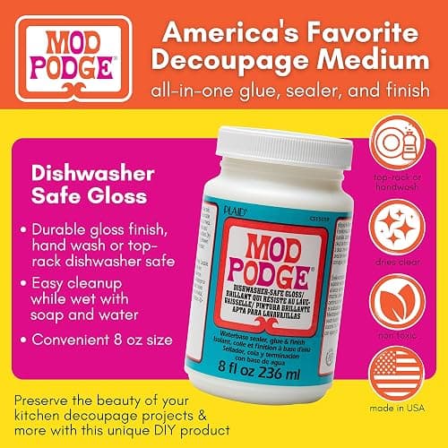 Mod Podge Dishwasher Safe Waterbased Sealer, Glue and Finish (8-Ounce), CS15059 Gloss, 8 Ounce thumbnail 2