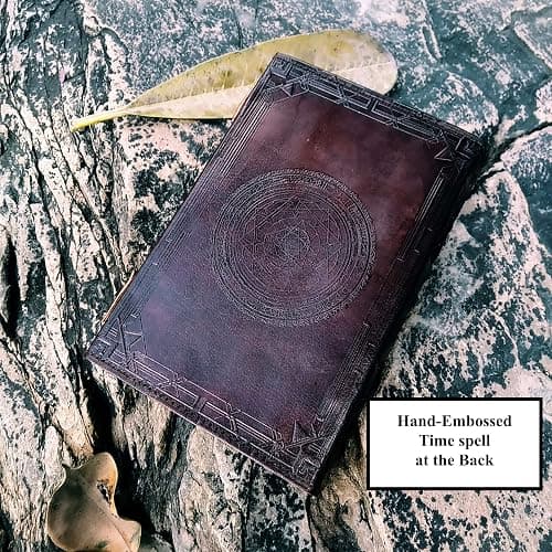 DOCTOR STRANGE Eye of Agamotto embossed Handmade Stone Leather Journal Art Sketchbook Travel diary with Vintage lock Latch thumbnail 5
