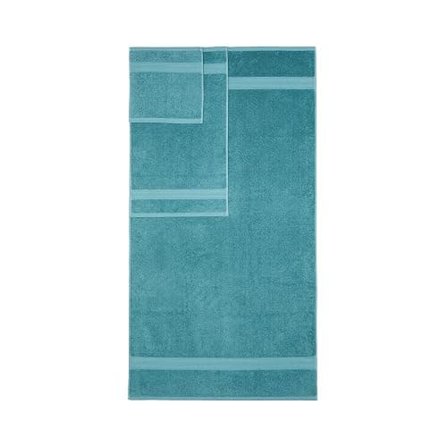 Amazon Basics Fade Resistant Bath, Hand and Washcloth Towel Set, 100% Cotton, Set of 6, Teal Green thumbnail 6